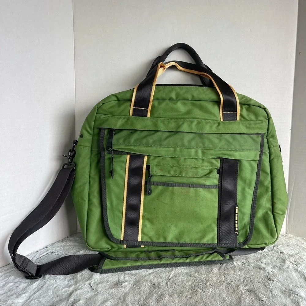 Puma Green Messenger Large  Bag with Black and Yellow Accents